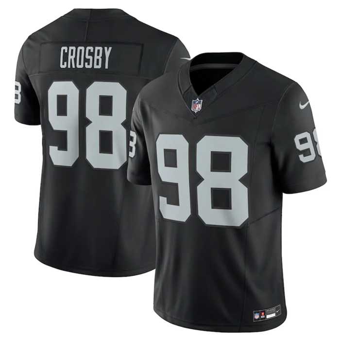 Men & Women & Youth Las Vegas Raiders #98 Maxx Crosby Black 2023 F.U.S.E Vapor Untouchable Stitched Football Jersey